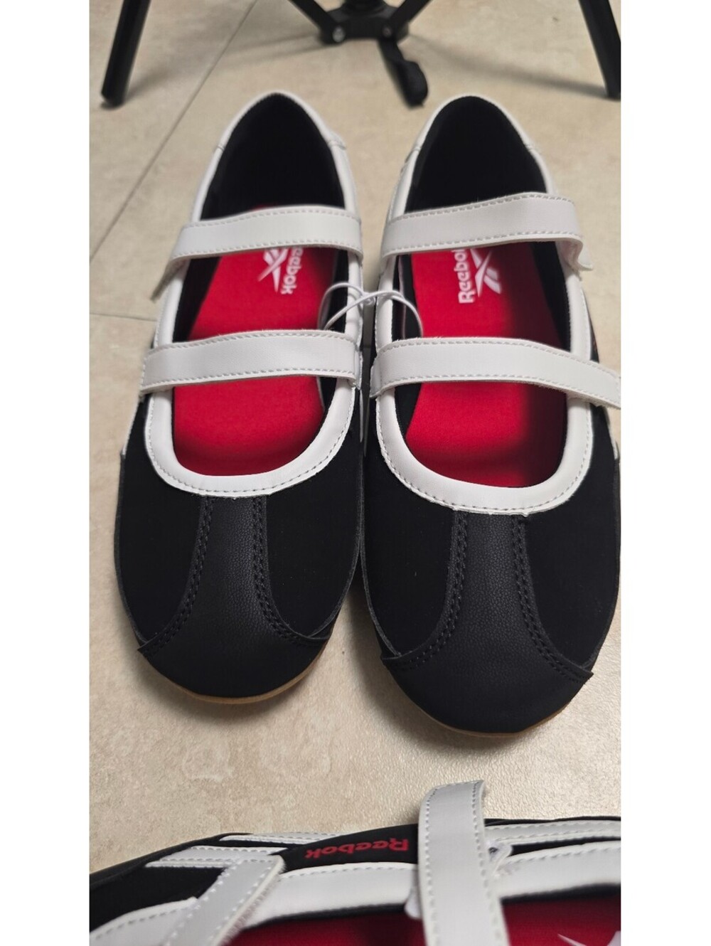 Reebok Women’s Mary Jane Ballet Sneakers – Black/White/Red – NEW - Picture 9 of 9